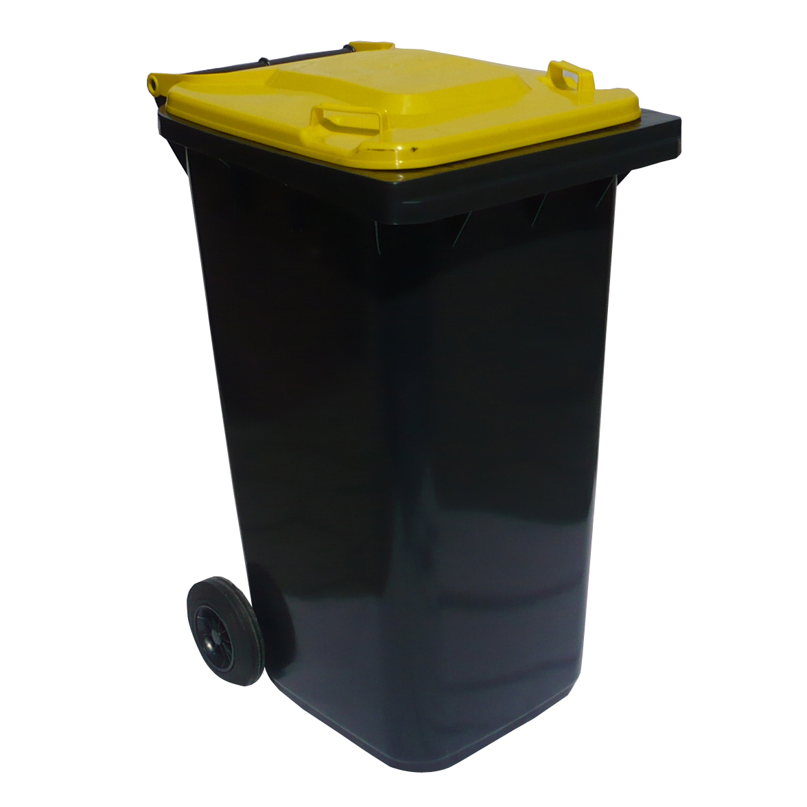 Affaldsbeholder i plast 240 Liter. Grå/Gul