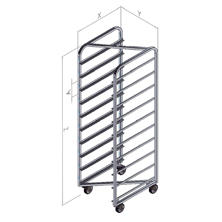 Bagerivogn Zoni 18 hylder XX Large H - Revent Ovne