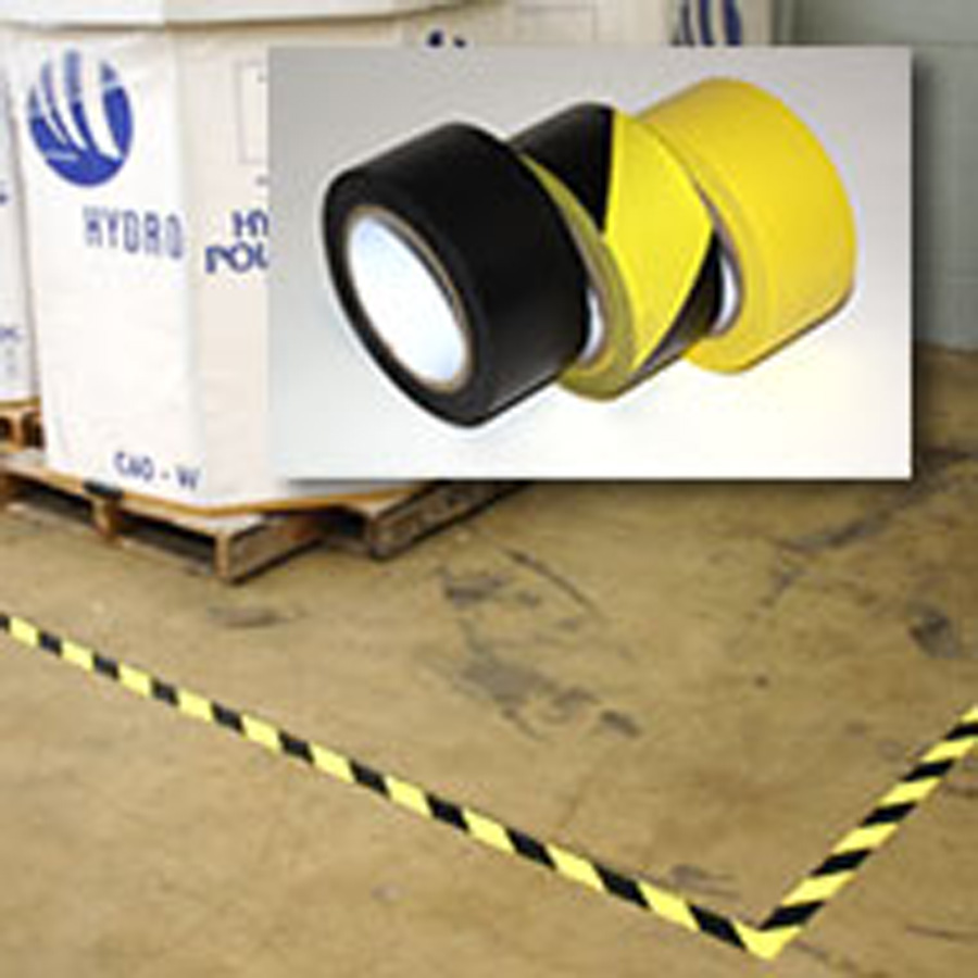 Safety tape 50mm x 33m Sort