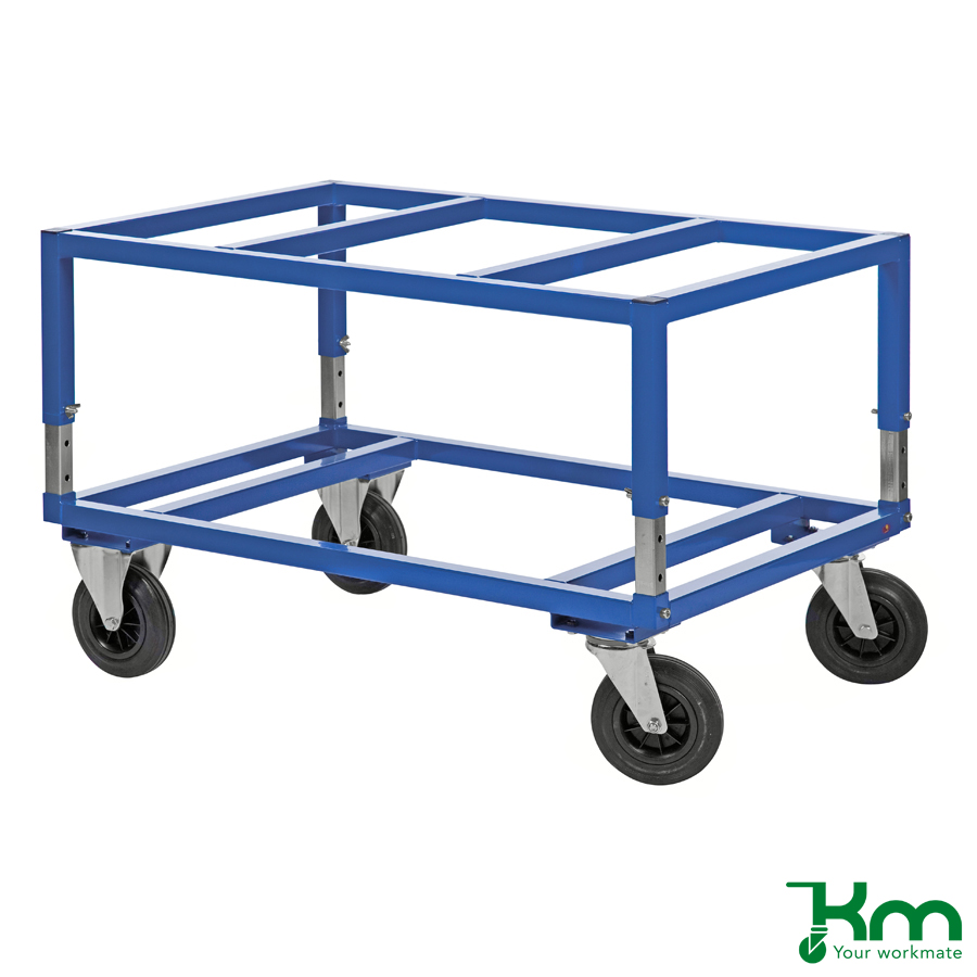 Pallevogn for helpaller blå justerbar model