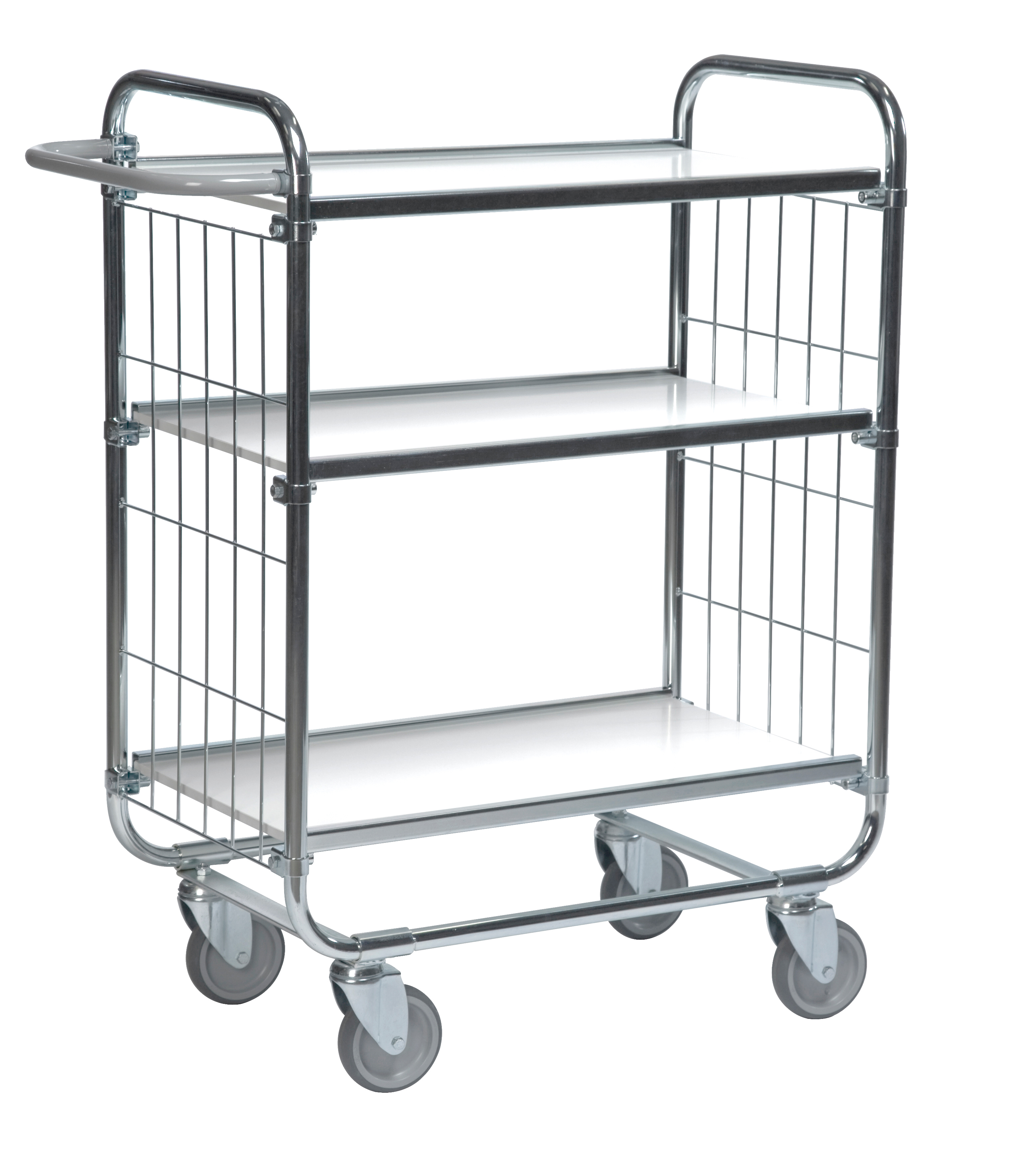 Hyldevogn m 3 indstillige hylder og håndtag Medium