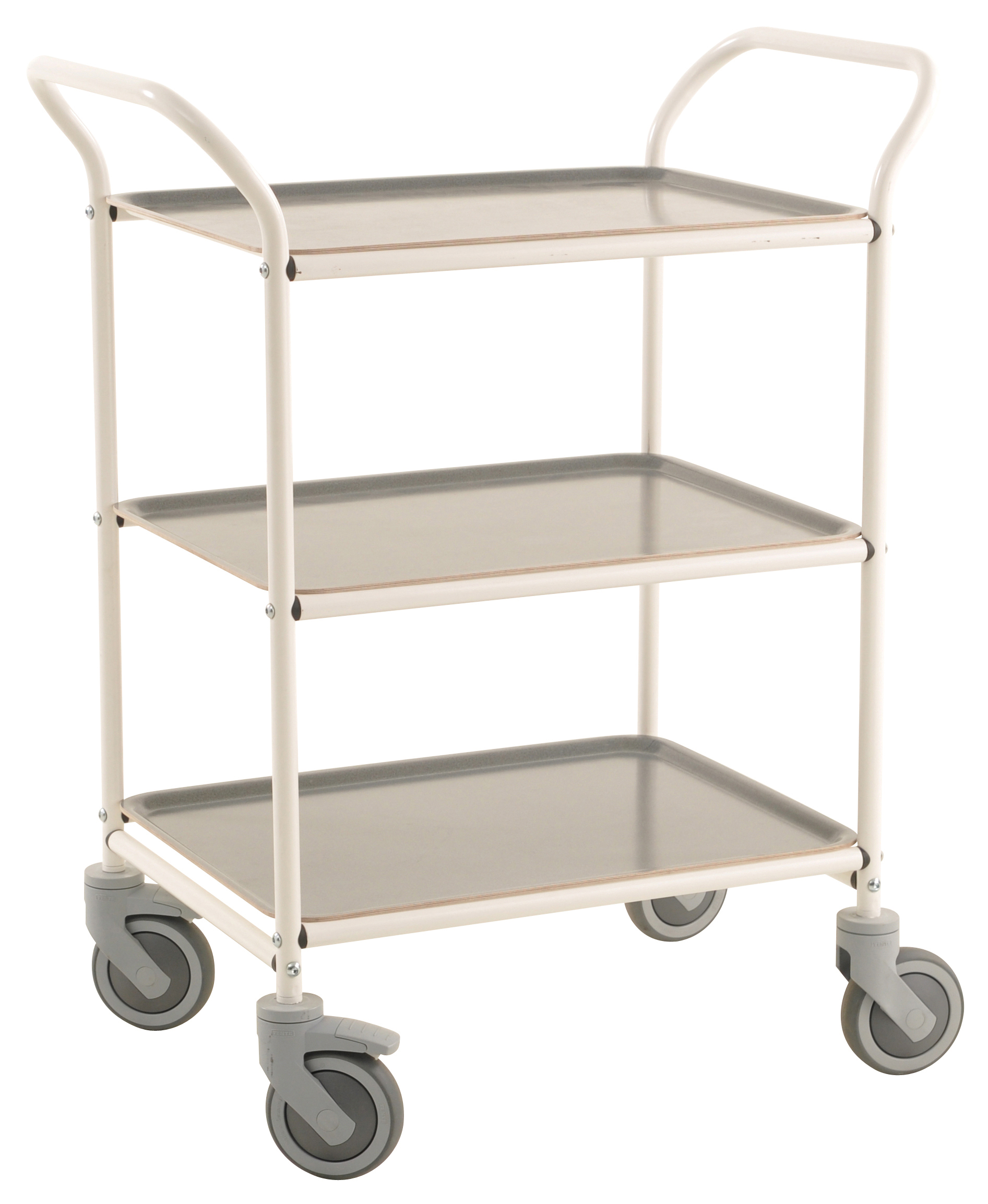 Severingsvogn m 3 aftagelige bakker Grå/hvid