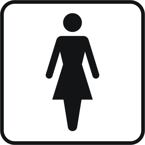 Skilt; Dametoilet, selvklæbendeende