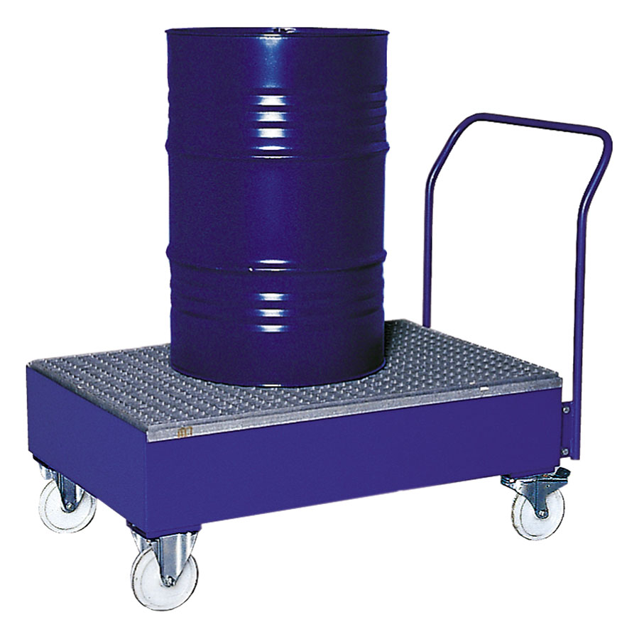Opsamlingsvogn stål palle SW2 med stål rist BLÅ