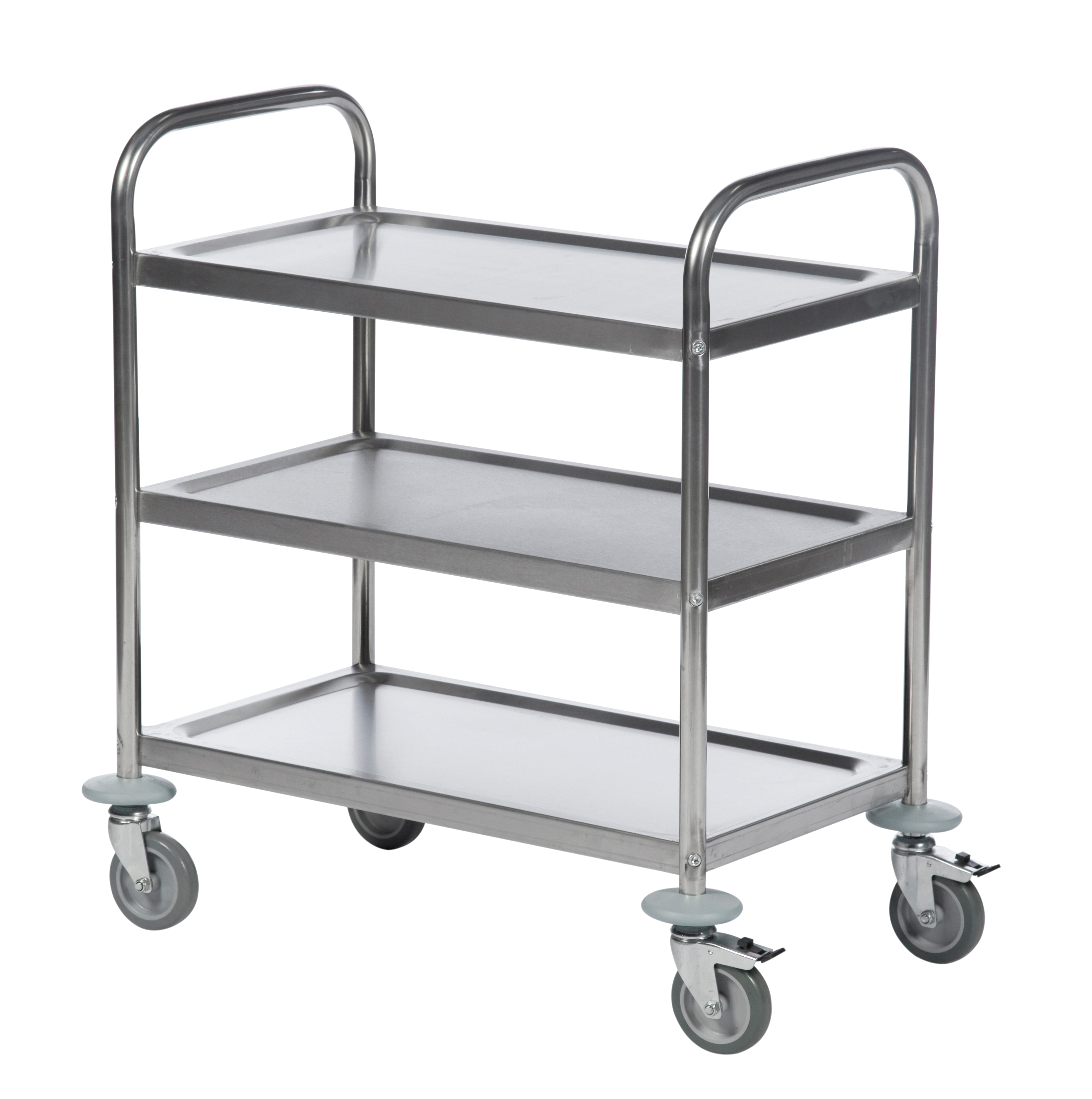 Rustfri serveringsvogn med 3 hylder lille model