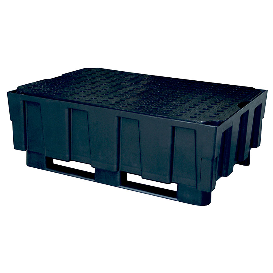 Opsamlingskar Euro PE palle med meder og PE-rist