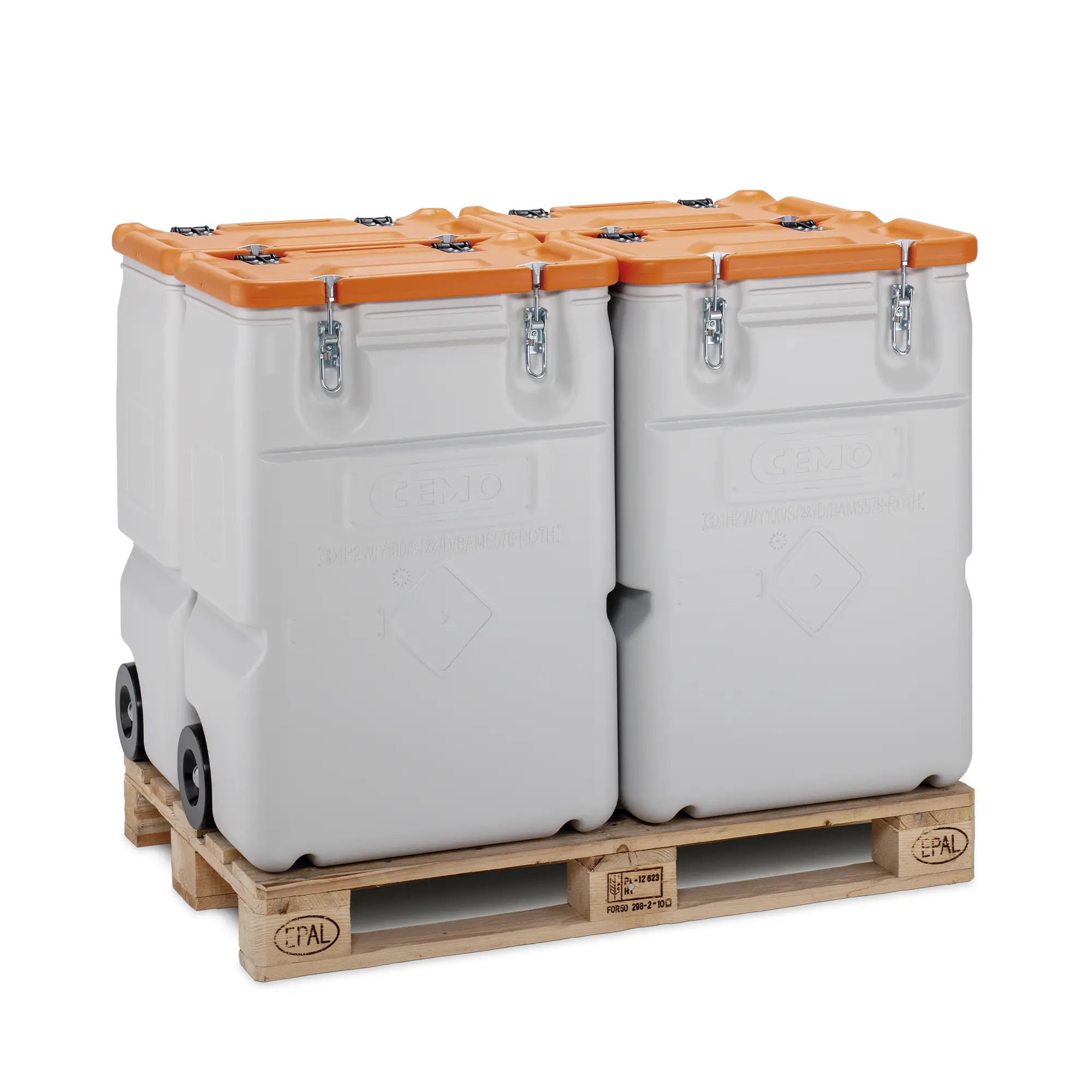 Mobilboks Grå Affaldsbeholder i Robust Design – 170 L, Orange Låg