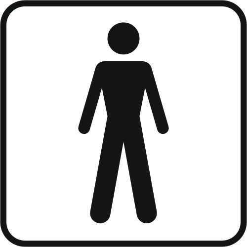 Skilt; Herretoilet, selvklæbendeende