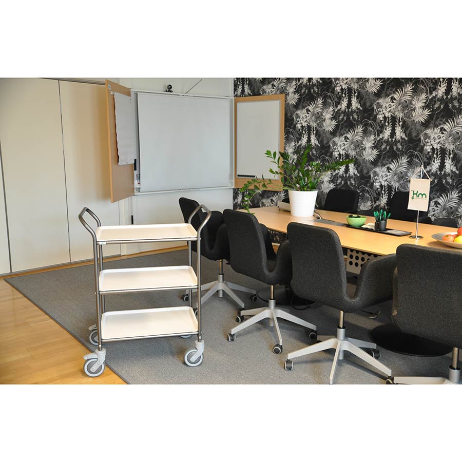 Severingsvogn m 3 aftagelige bakker Hvid/grå