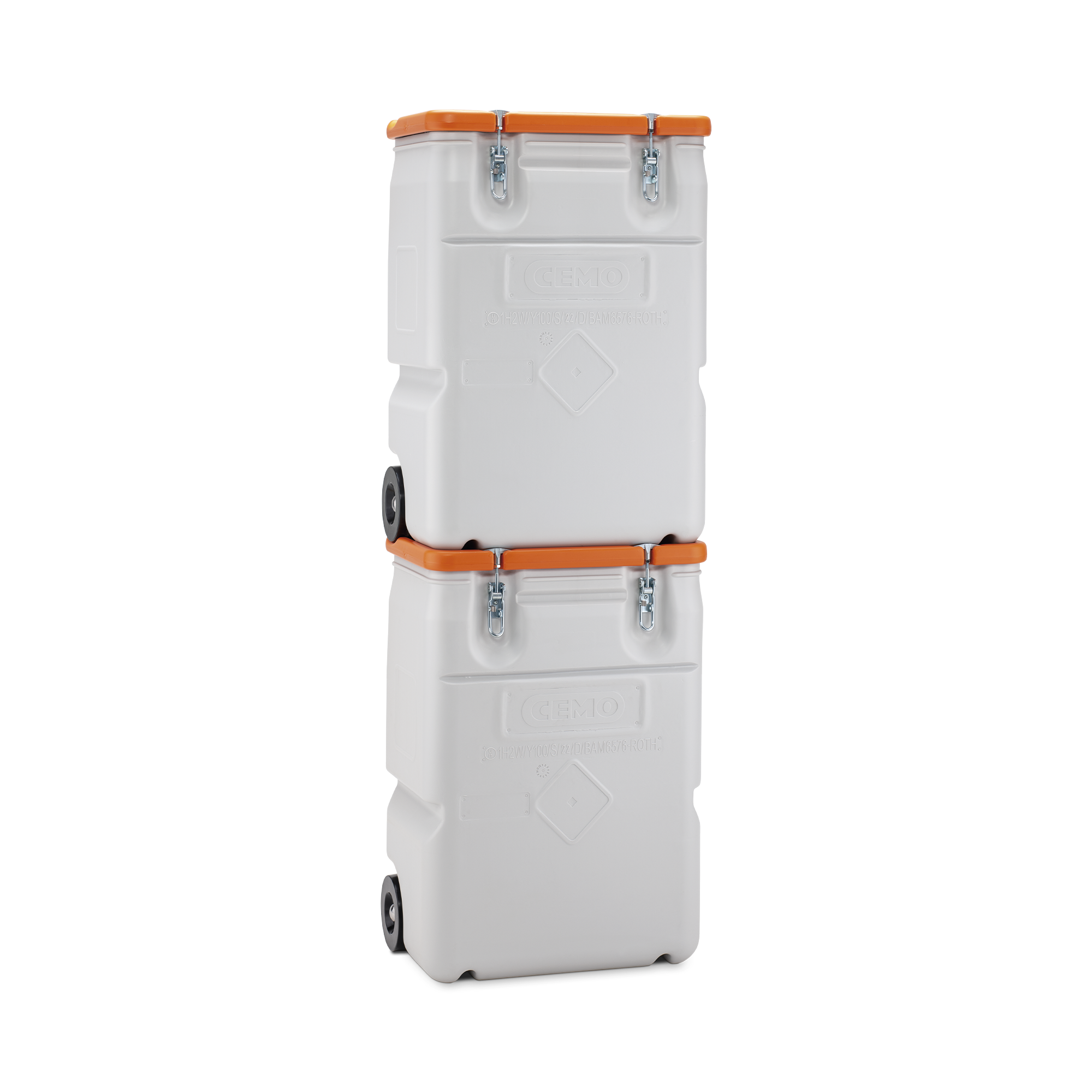 Mobilboks Grå Affaldsbeholder i Robust Design – 250 L, Orange Låg