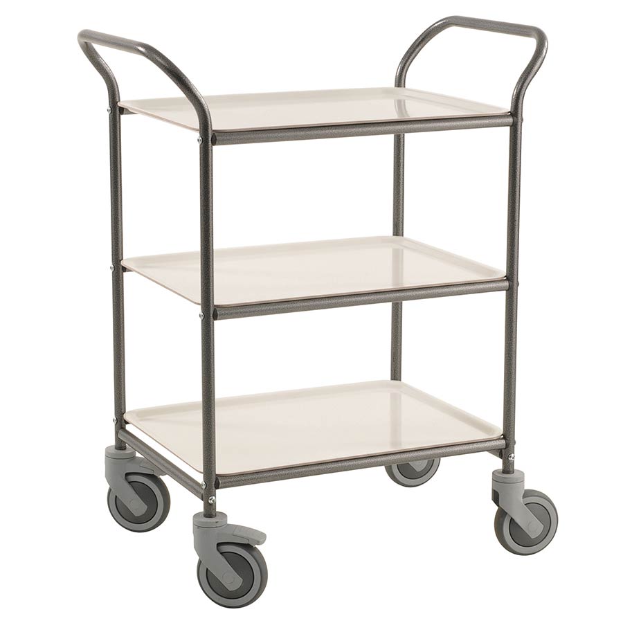 Severingsvogn m 3 aftagelige bakker Hvid/grå