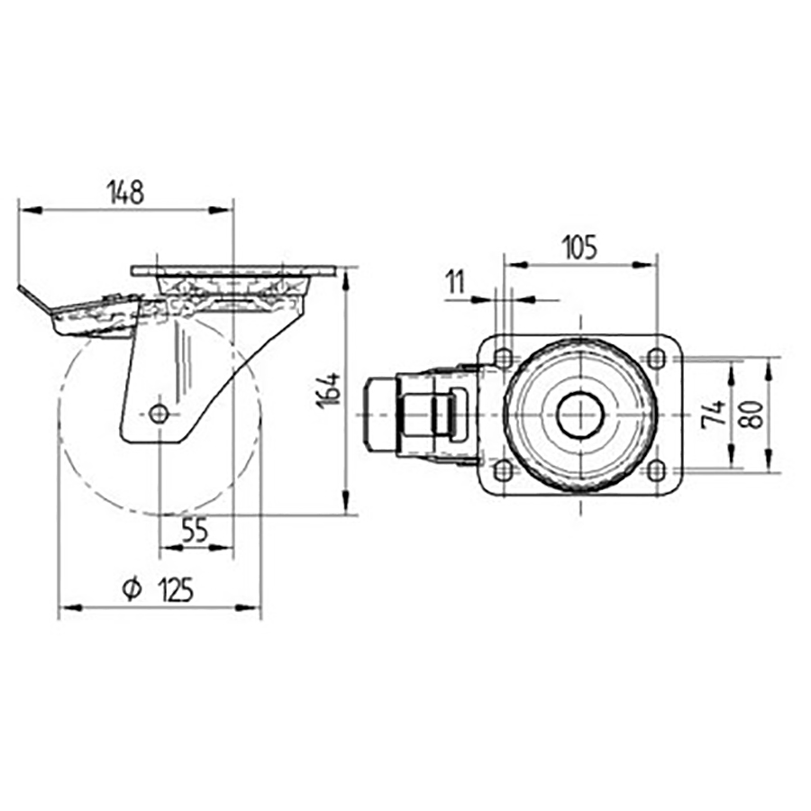 TENTE hjul 4687 TOP 125 P63