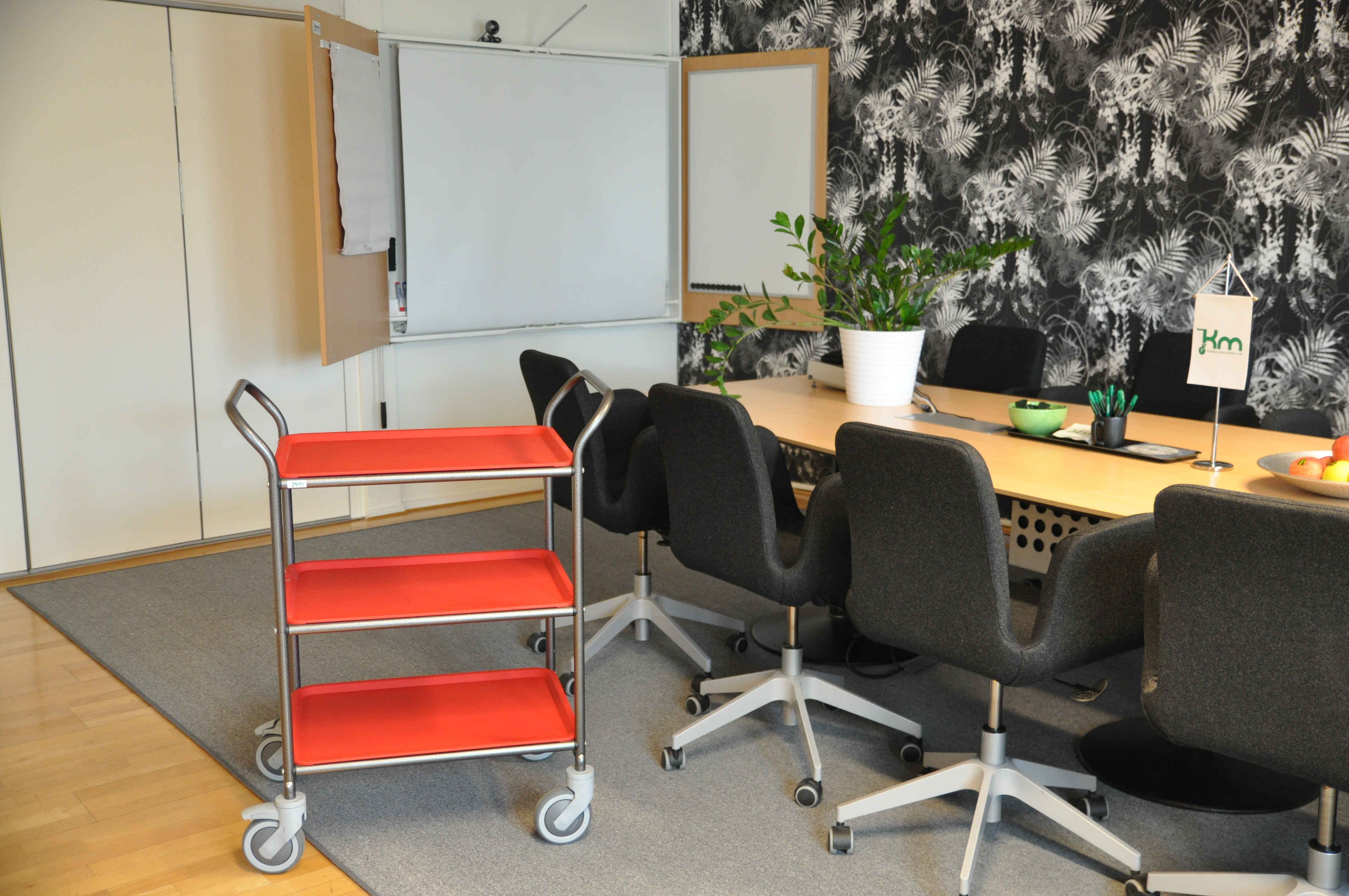 Severingsvogn m 3 aftagelige bakker Rød/grå