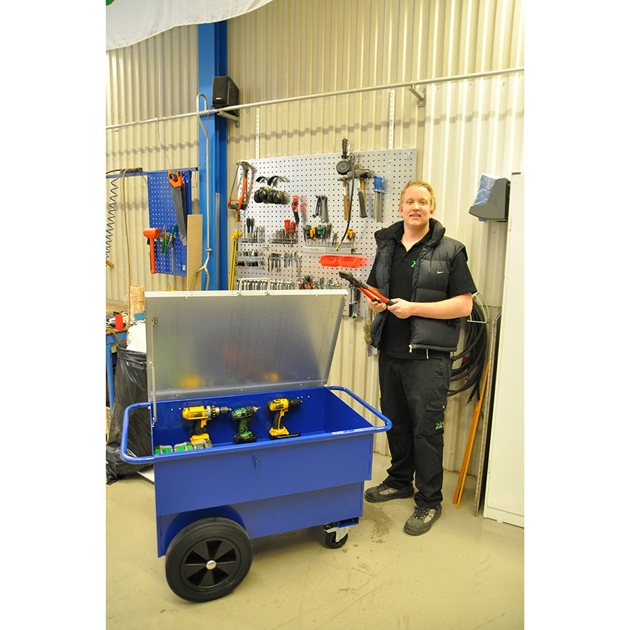 Værktøjsvogn med låg stor model 300 Liter