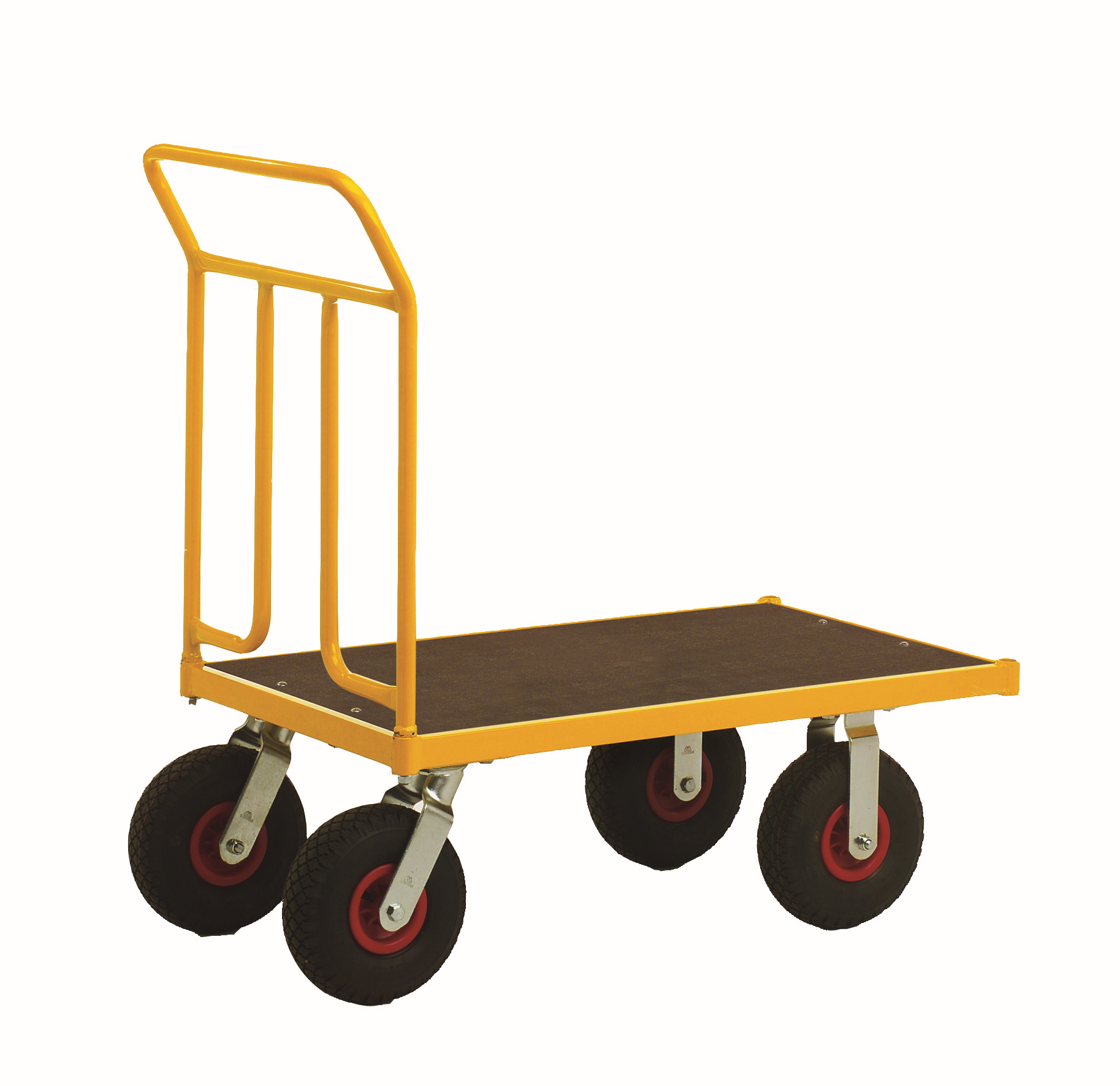 Lagervogn med luftgummihjul gul Medium model