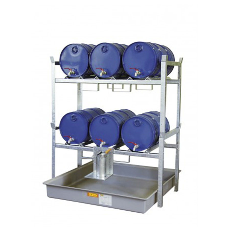 Miljøreol 800 med GRP kar 6 x 60 liter tønder