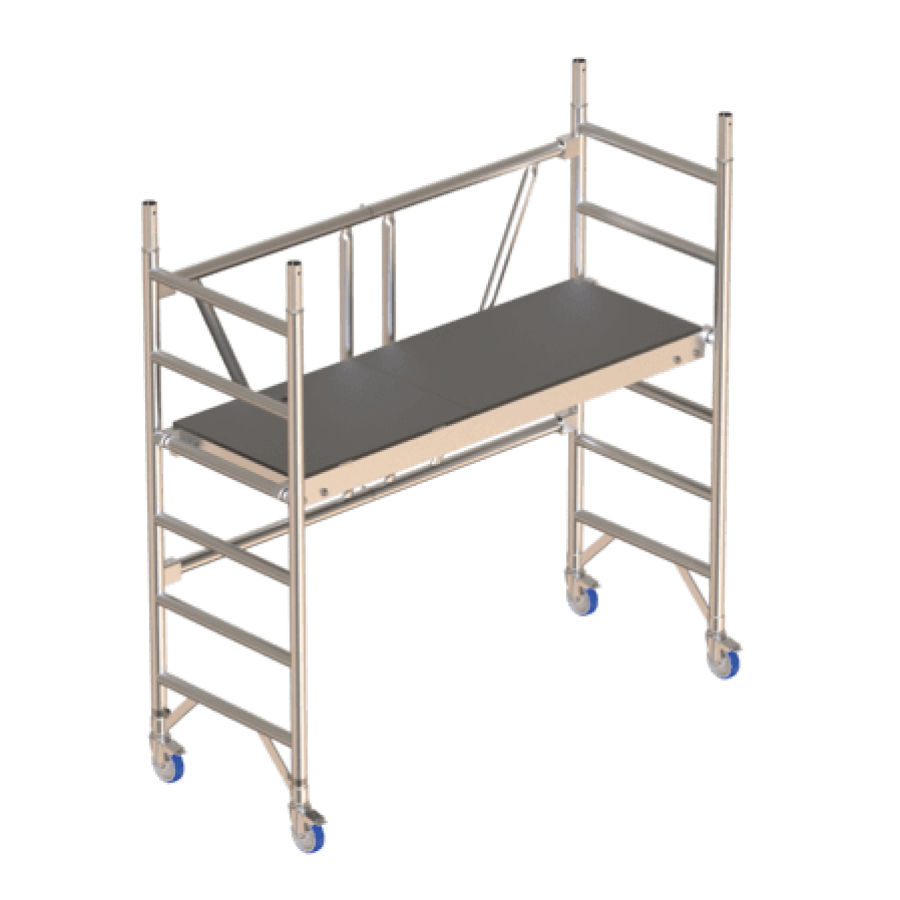 Foldestillads 75 x 180 cm. Arb.h. 3,65 m.