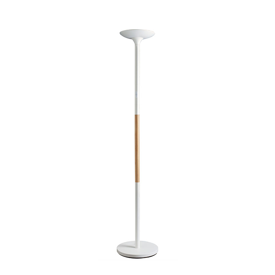 Gulvlampe PRYSKA UPLIGHT - HVID/TRÆ