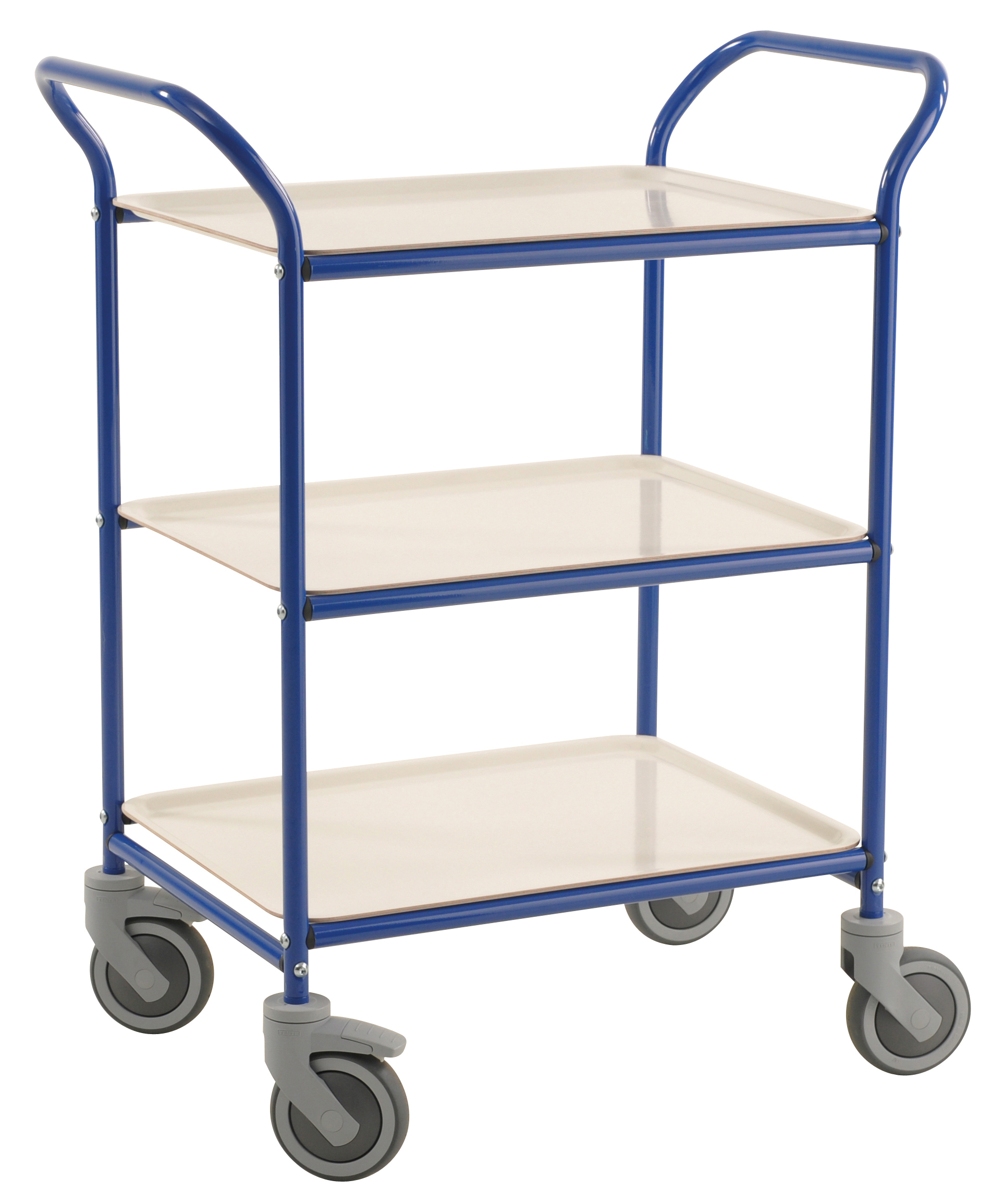 Severingsvogn m 3 aftagelige bakker Hvid/blå
