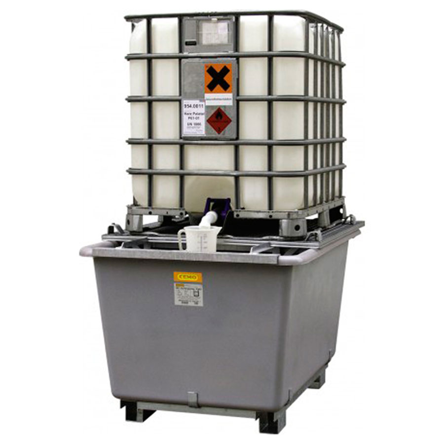 Opsamlingskar GRP til IBC beholder - galvan gitter