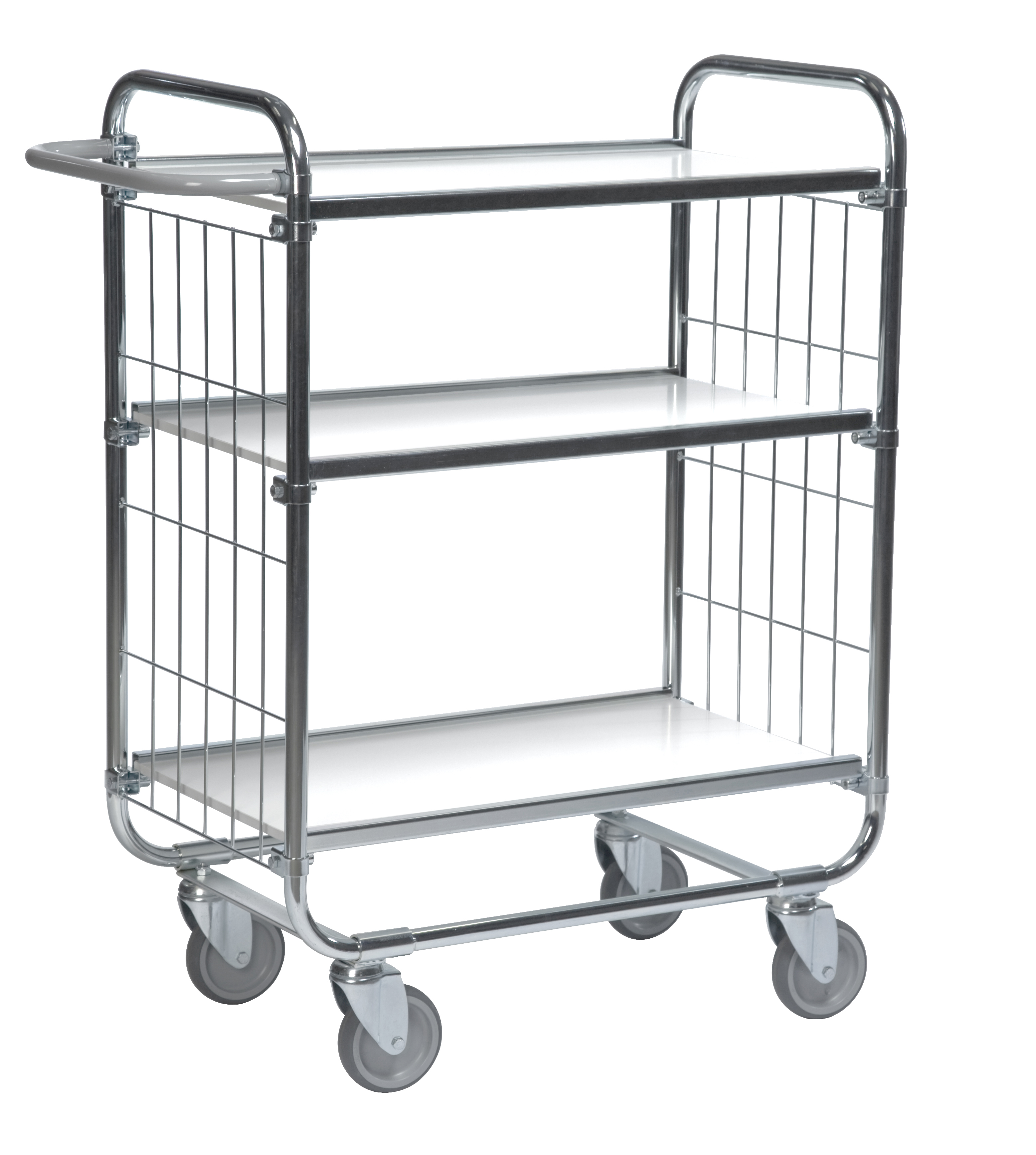 Hyldevogn m 3 indstillige hylder og håndtag Large