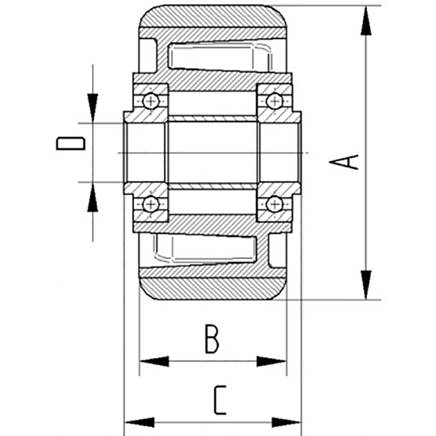 LØS TENTE HJUL ITP 160 X 50