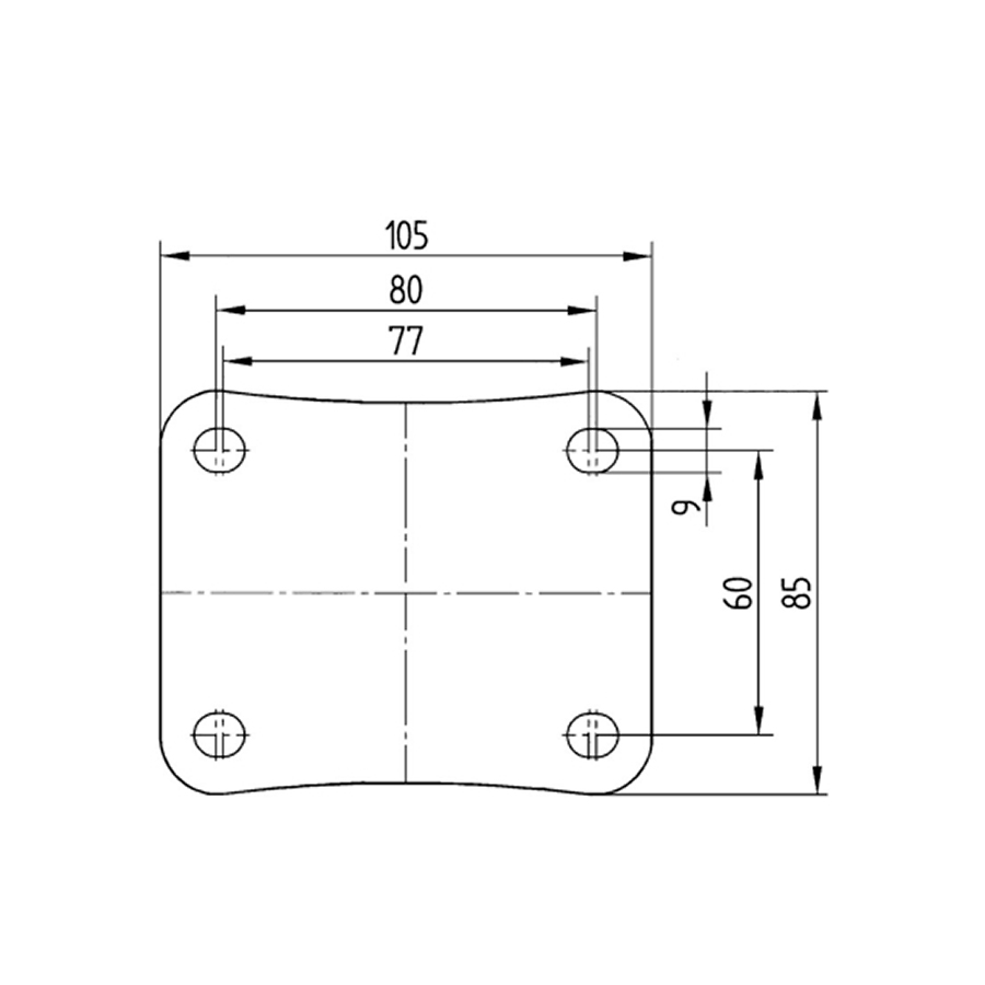TENTE hjul 8470 BOG 080 P62