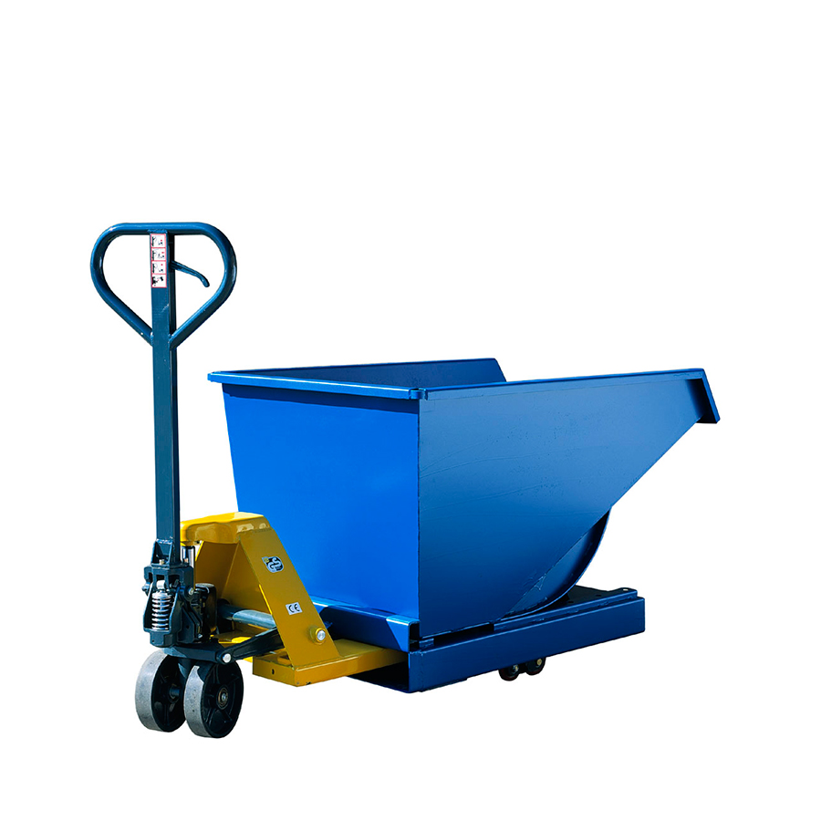 Vippecontainer "Automatic", 150 Liter åben. Blå