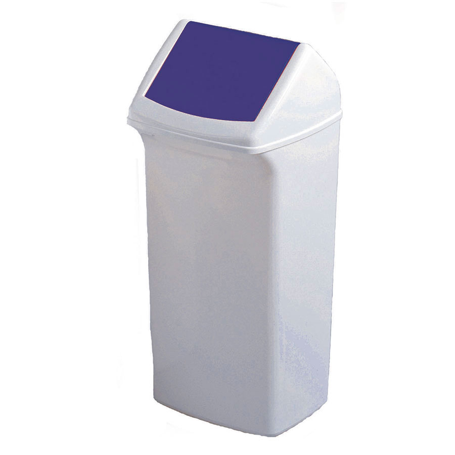 Affaldsspand 40 liter med blåt vippelåg