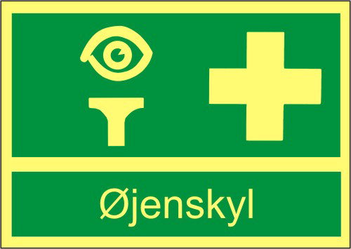 Skilt; Øjenskyl 1mm plastplade A5