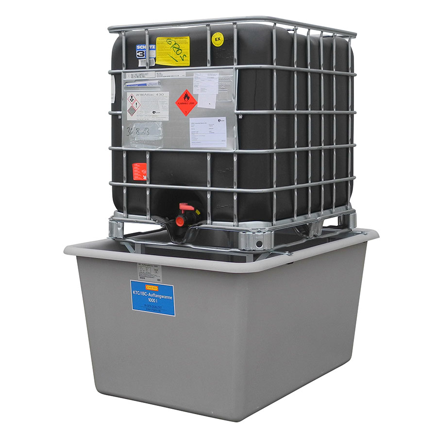 Opsamlingskar GRP til IBC beholder - galvan. ramme