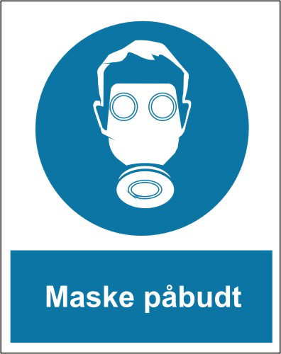 Skilt; Støvmaske påbudt 1mm plastplade A5