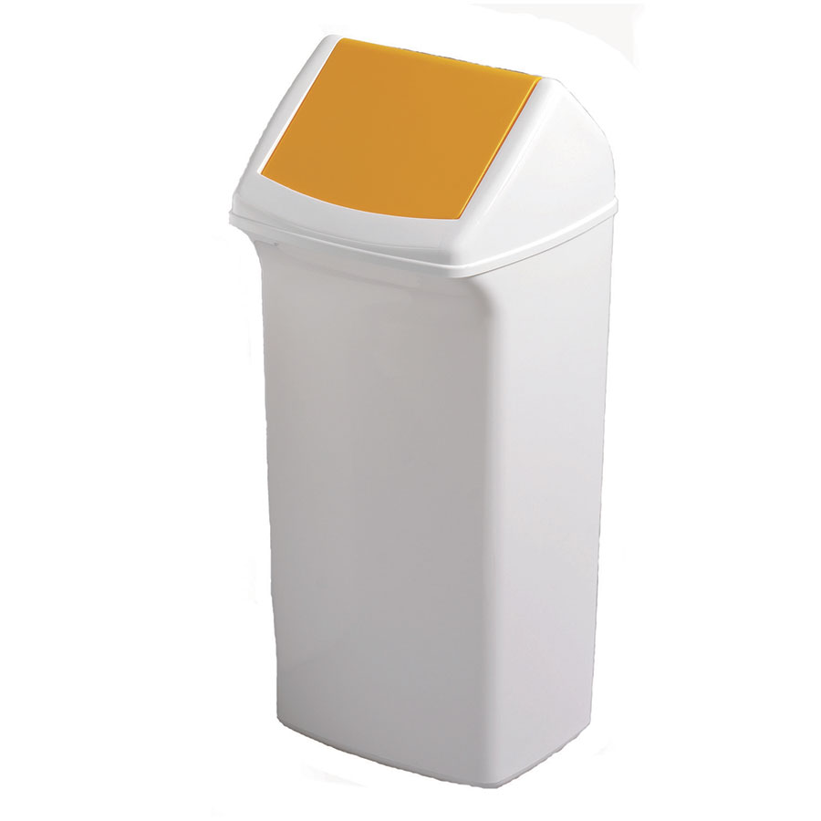 Affaldsspand 40 liter med gult vippelåg