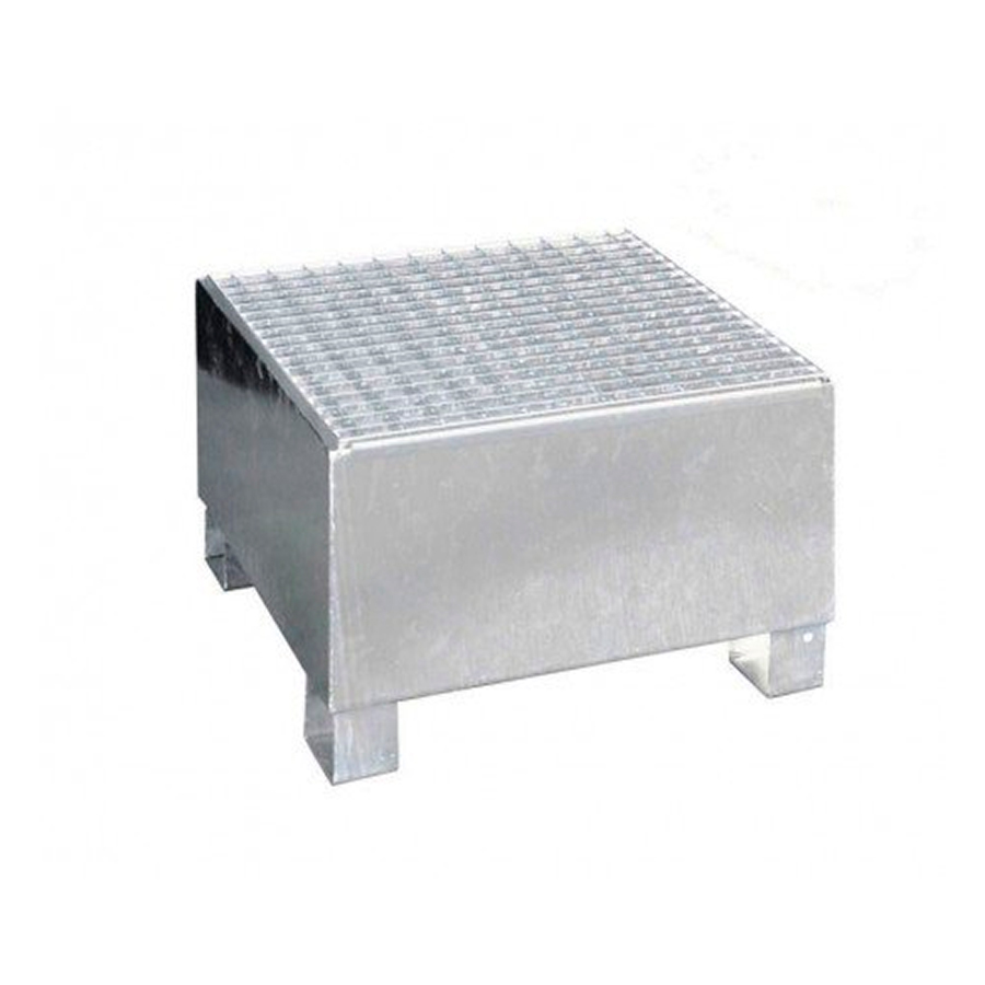 Opsamlingskar stål palle SW1 med stål rist GALVAN