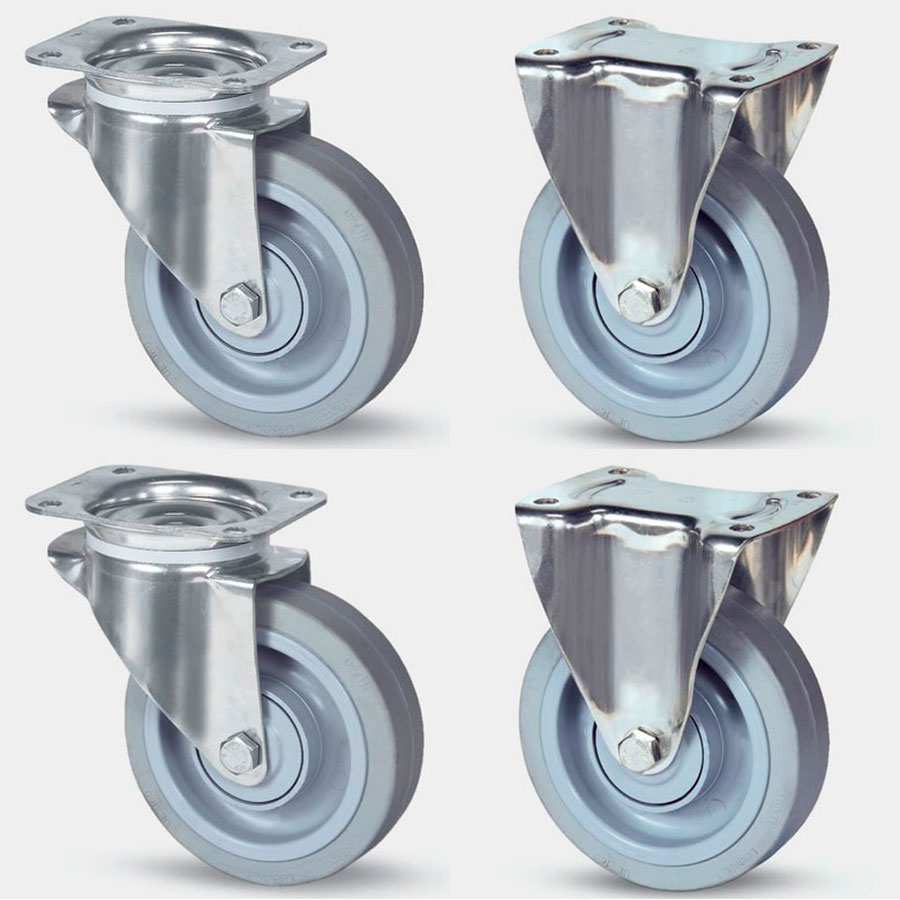 Tente poly hjul for tipcontainer - Rustfri Ø160mm