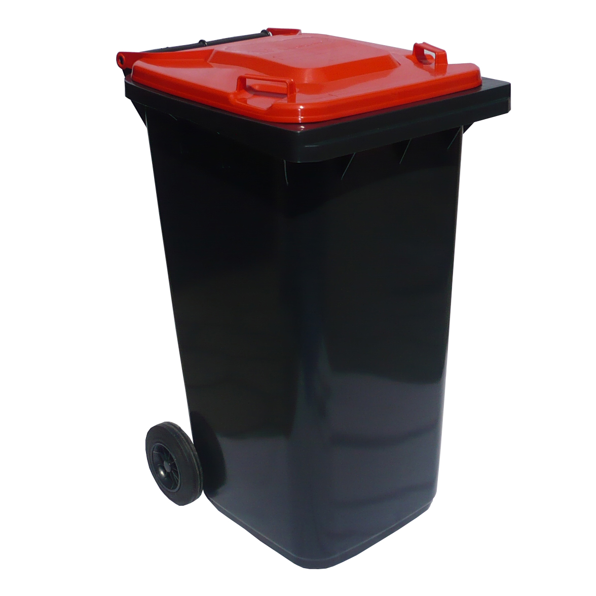 Affaldsbeholder i plast 240 Liter. Grå/Rød