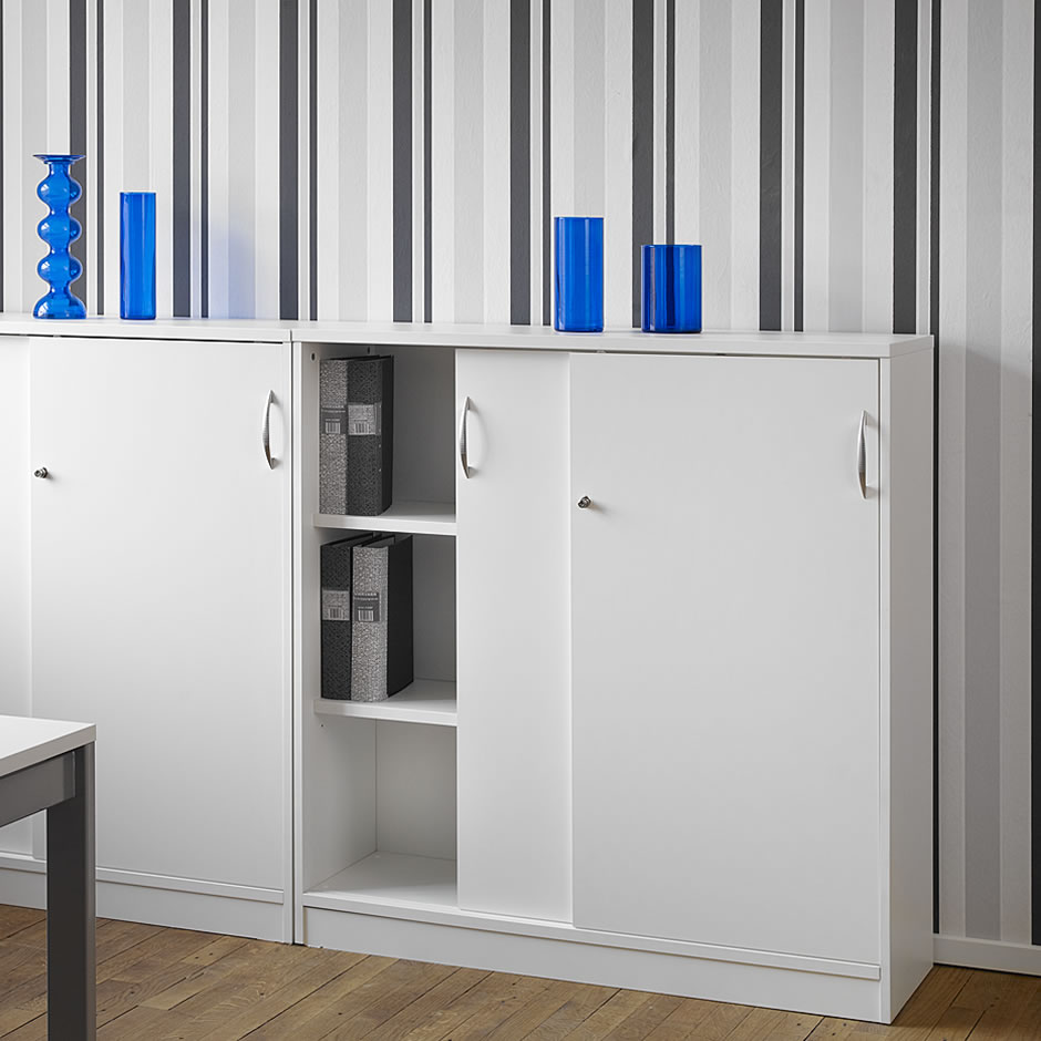 Skydedørsskab Quantum 1200x420x1257 mm bøg