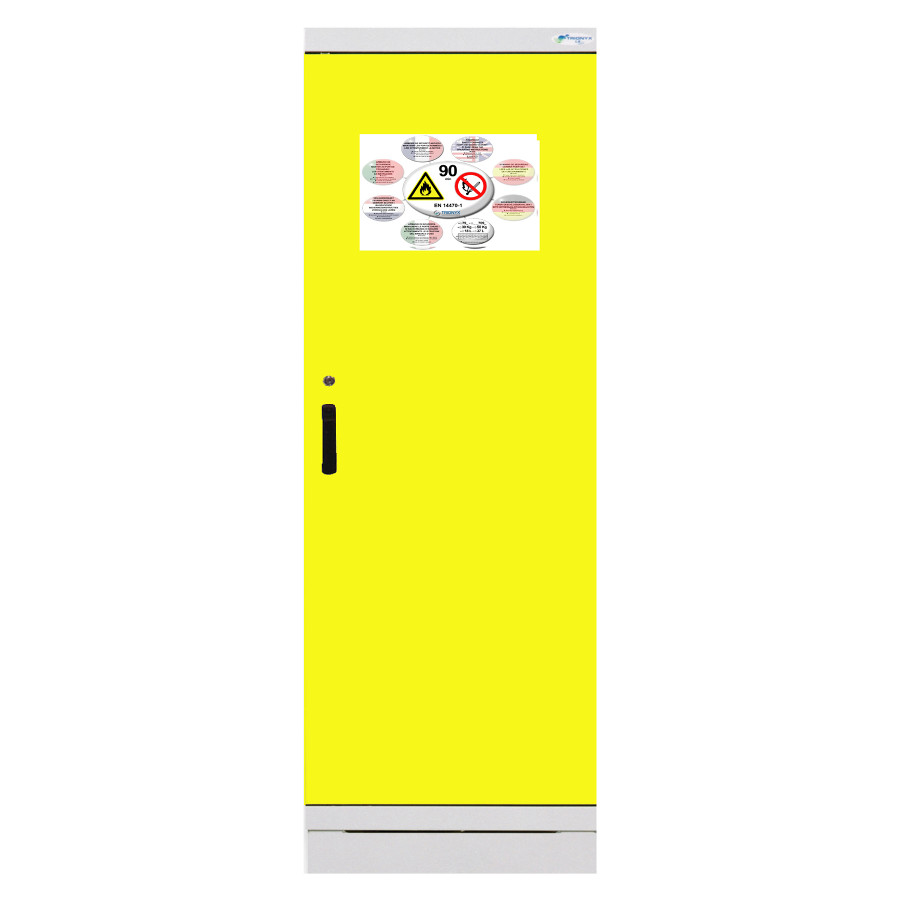 105 min brandsikkert skab H1880xB635xD615 mm gul | Gul | 1880x635x615 ...