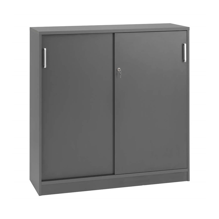 Skydedørsskab Quantum 800x420x875 mm grafitgrå