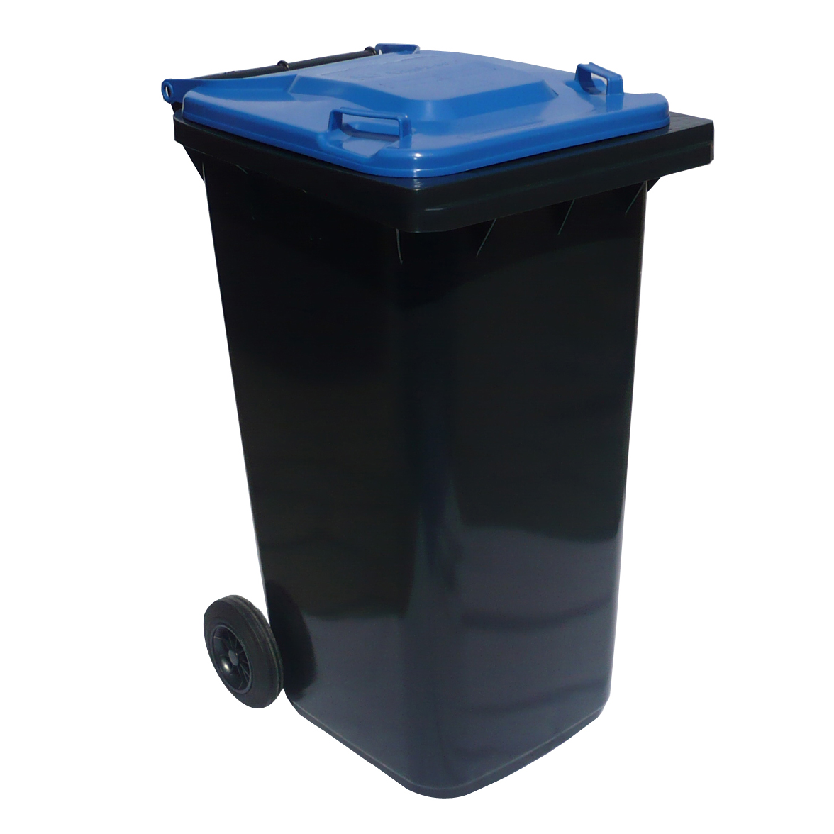 Affaldsbeholder i plast 240 Liter. Grå/Blå