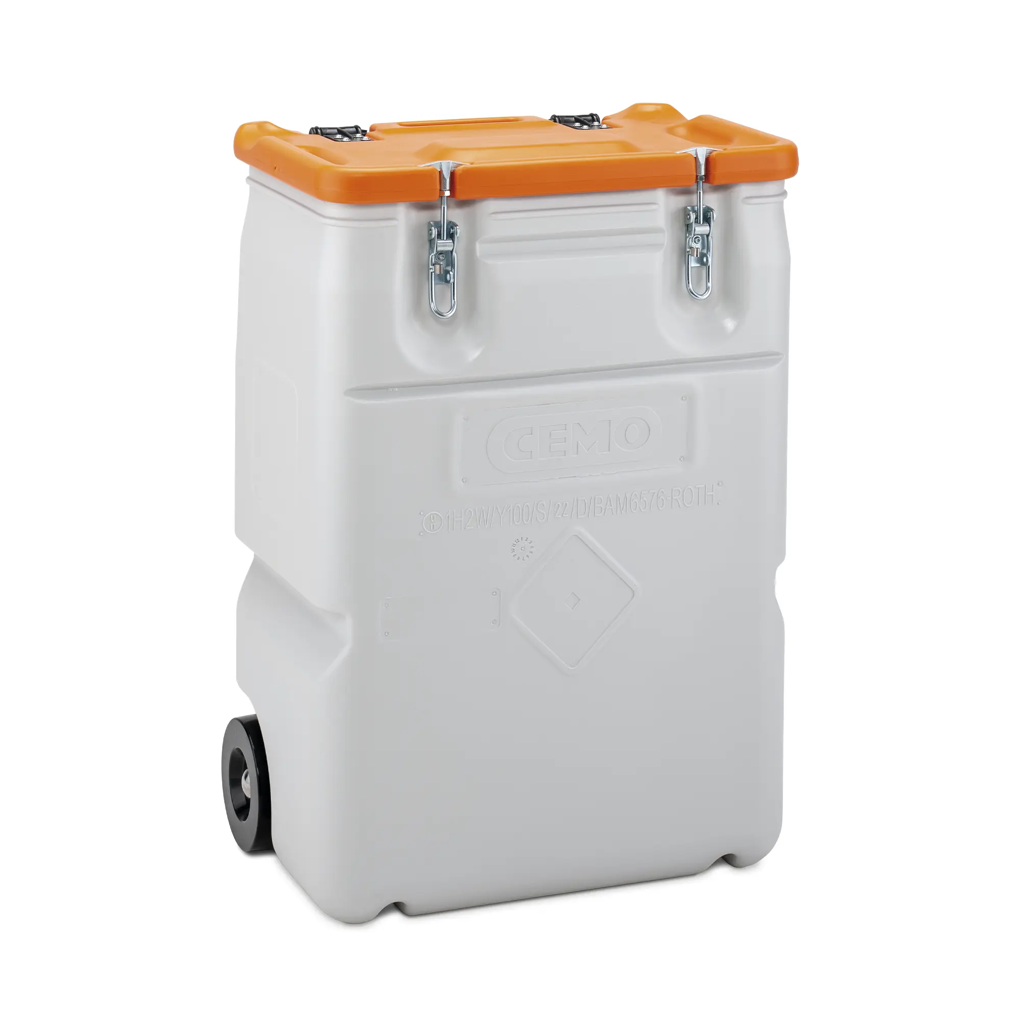 Mobilboks Grå Affaldsbeholder i Robust Design – 170 L, Orange Låg