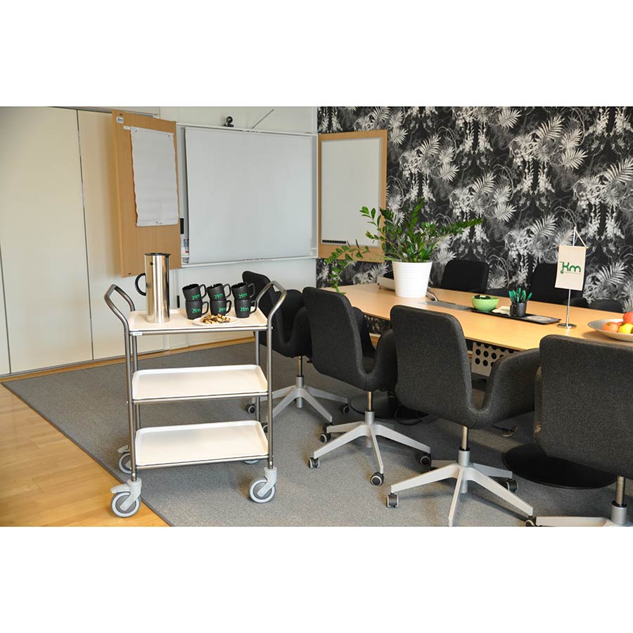 Severingsvogn m 3 aftagelige bakker Hvid/grå