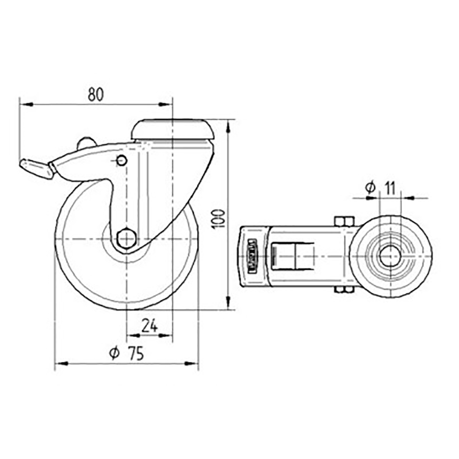 TENTE hjul 2477 PJP 075 P30 11,0