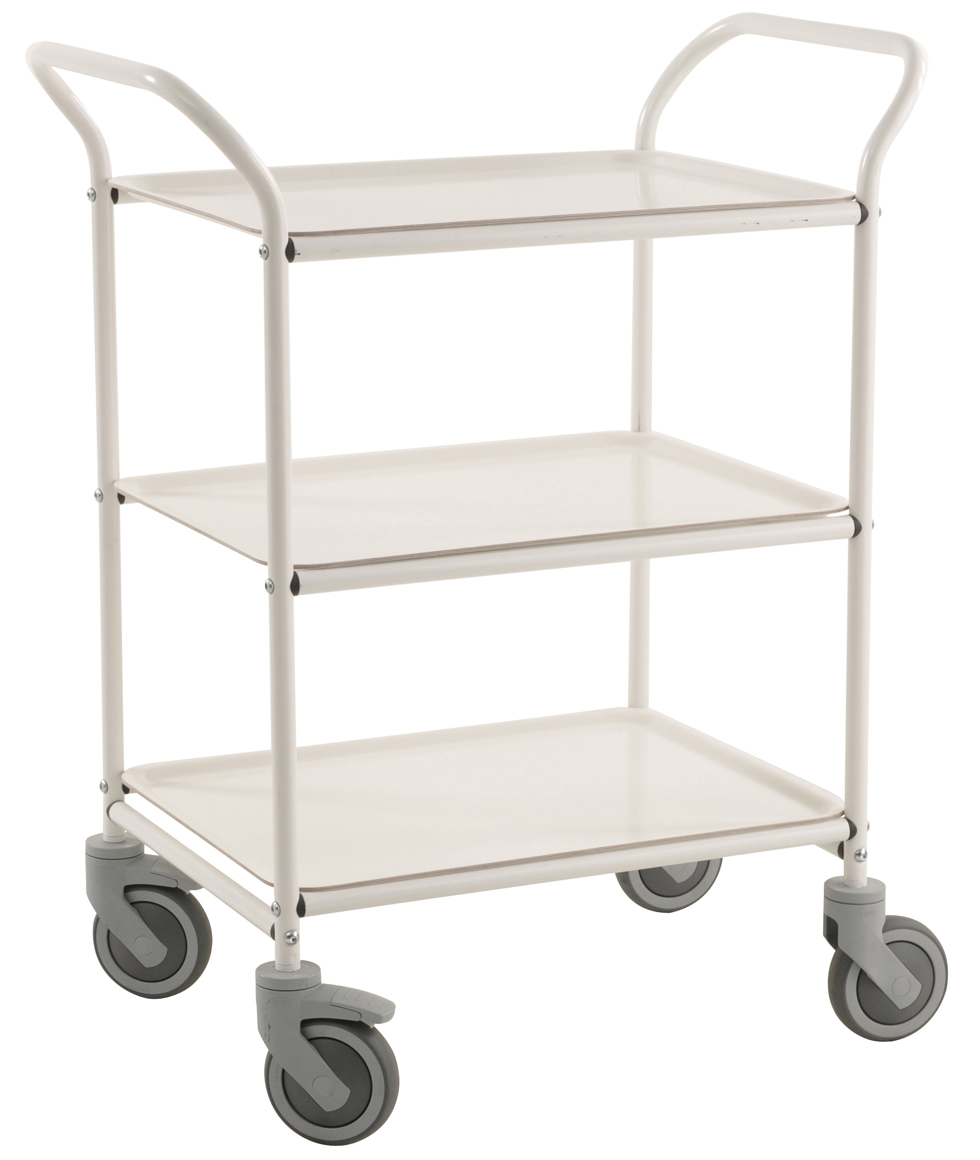 Severingsvogn m 3 aftagelige bakker Hvid/hvid