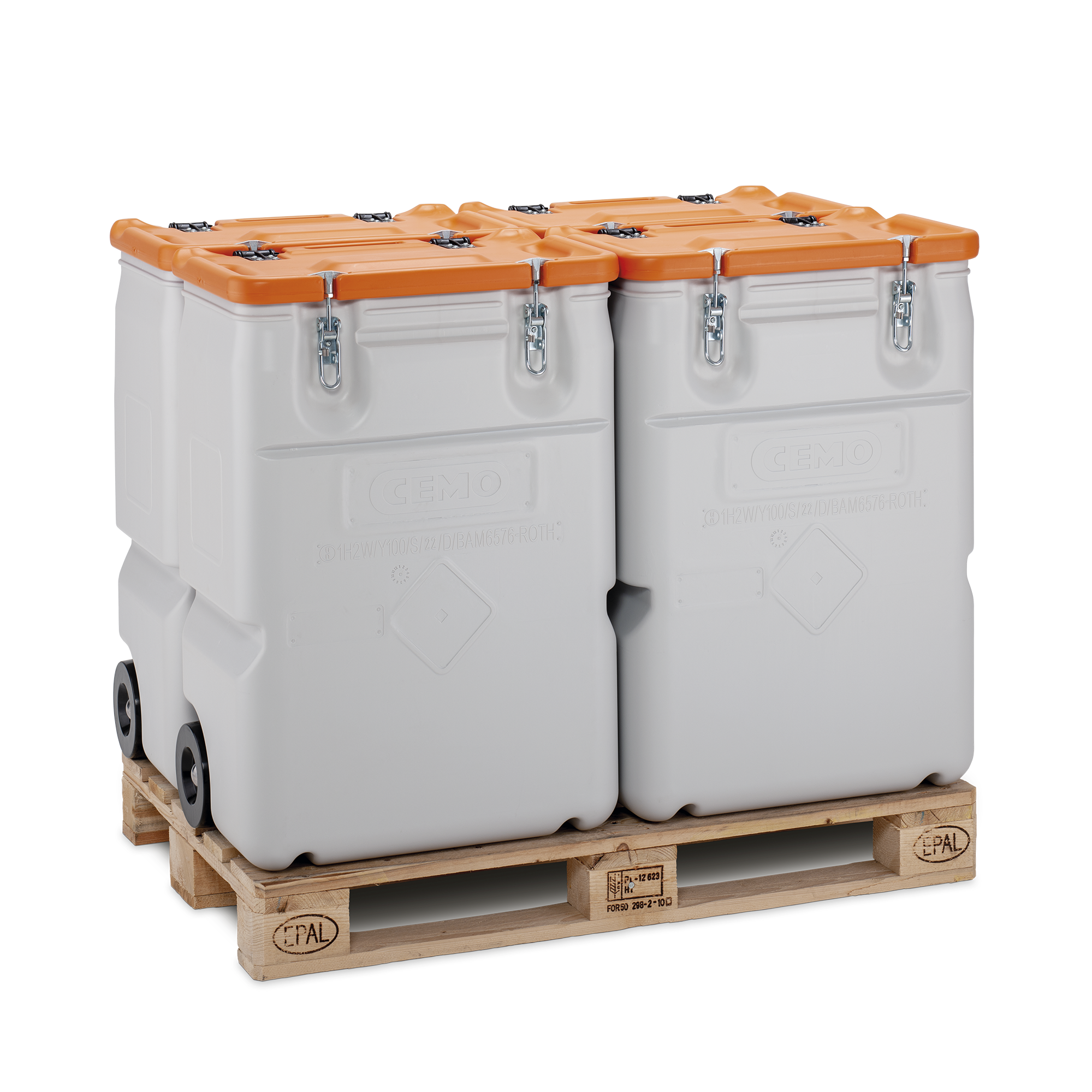 Mobilboks Grå Affaldsbeholder i Robust Design – 250 L, Orange Låg