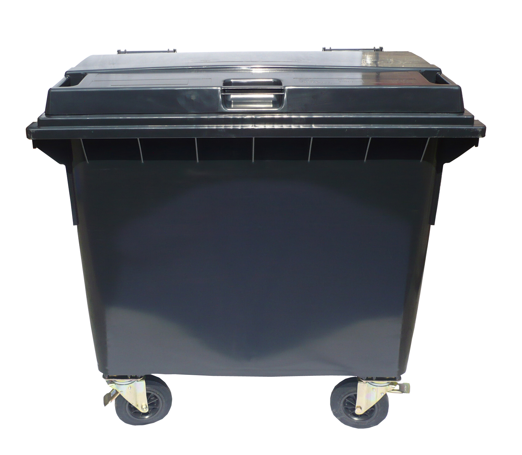 Affaldsbeholder i plast 660 Liter. Grå/Grå