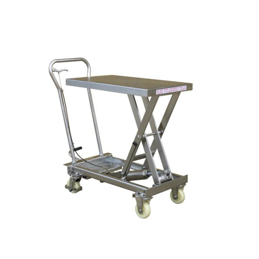 Rustfri løftebordsvogn 100 kg