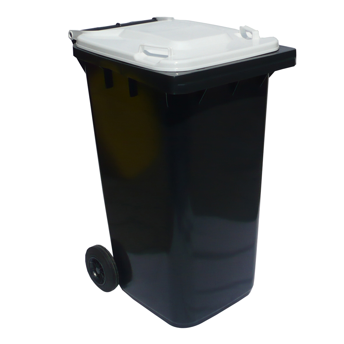 Affaldsbeholder i plast 240 Liter. Grå/Hvid