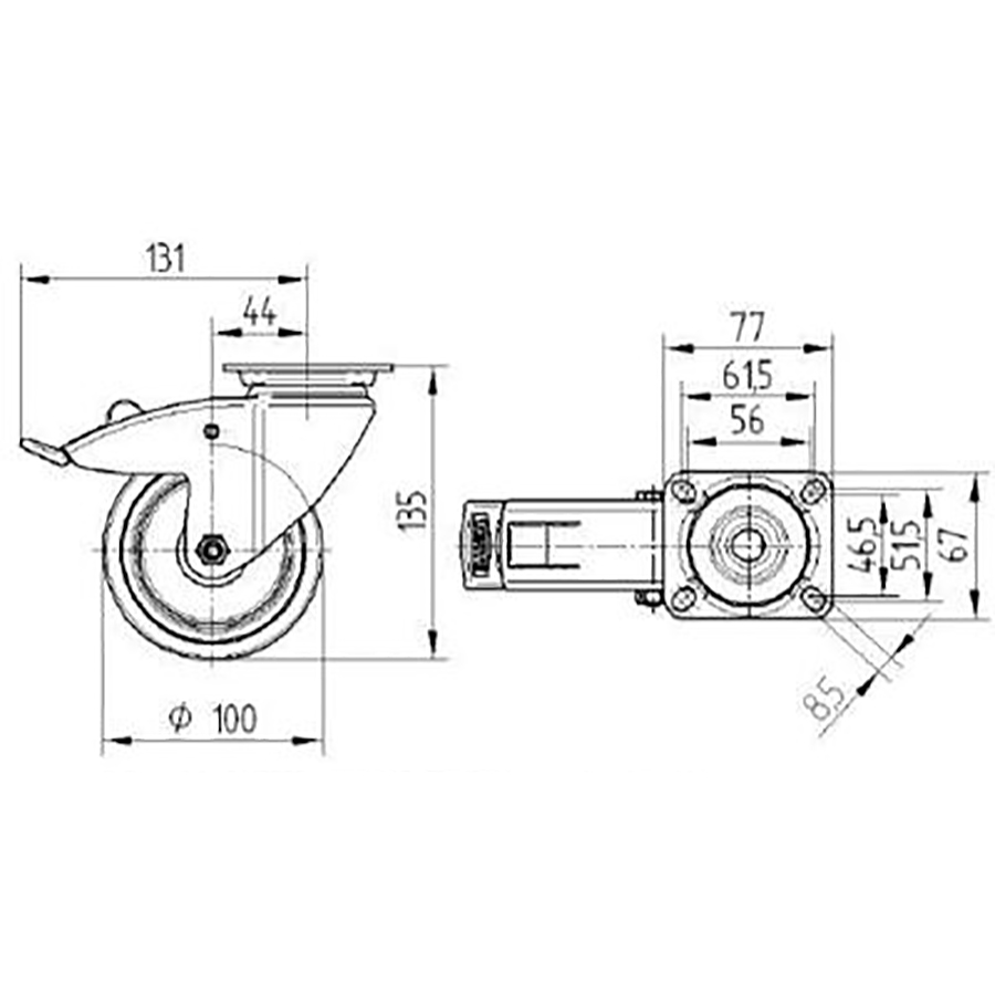 TENTE hjul 2477 PJP 100 P50