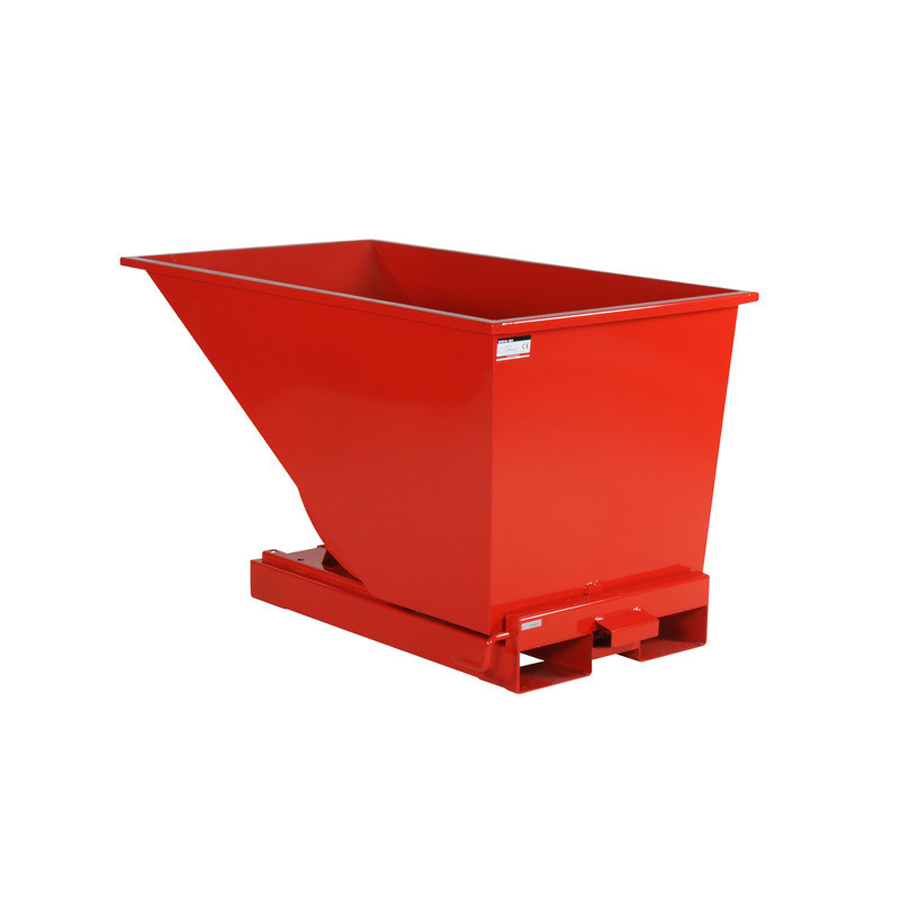 Tip-container "Automatic", 600 Liter åben. Rød
